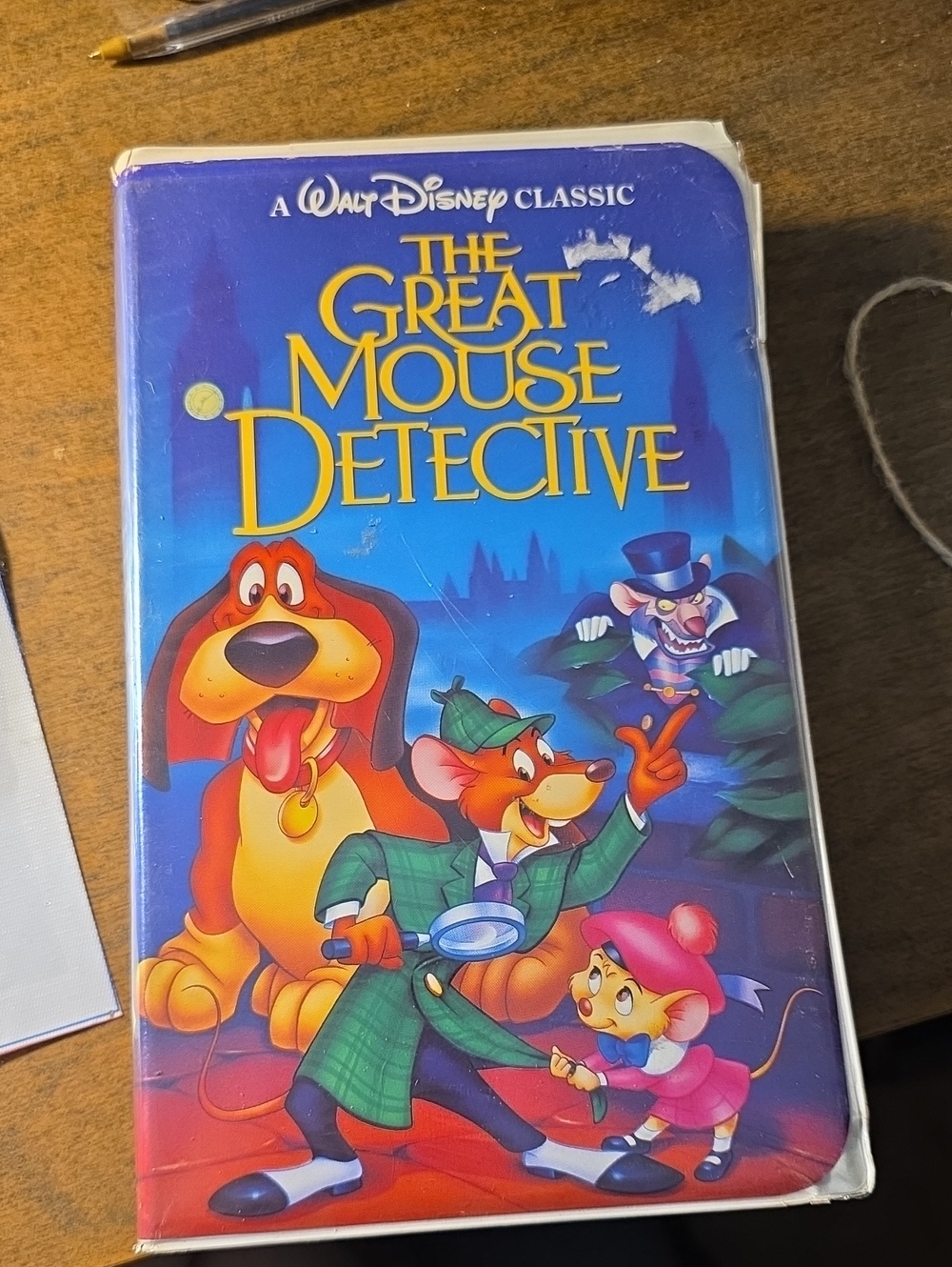 Disney The Great Mouse Detective VHS Cover - Blue, Red, Green, Yellow, Pink